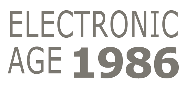 elektronisch, logo, 1986, text, grafik