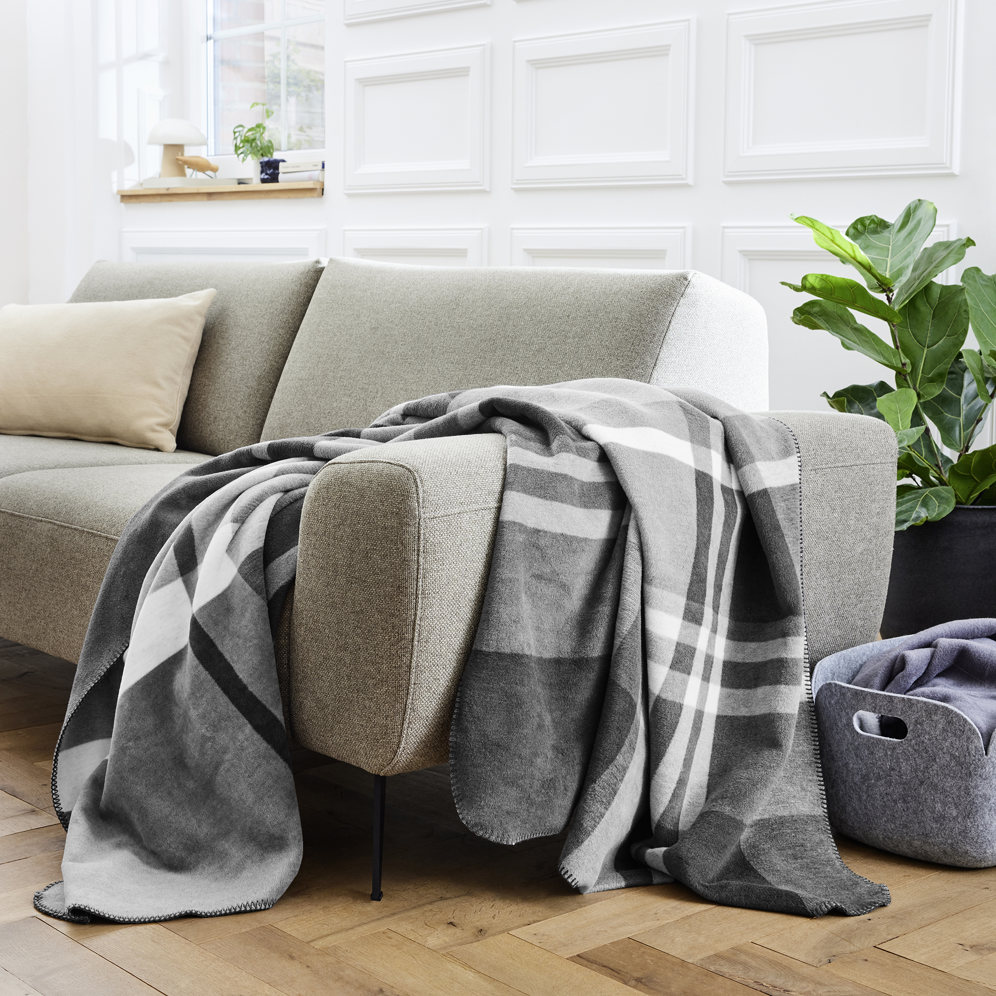 Couch, Mobiliar, Dekoration für Zuhause, Leinen, Decke