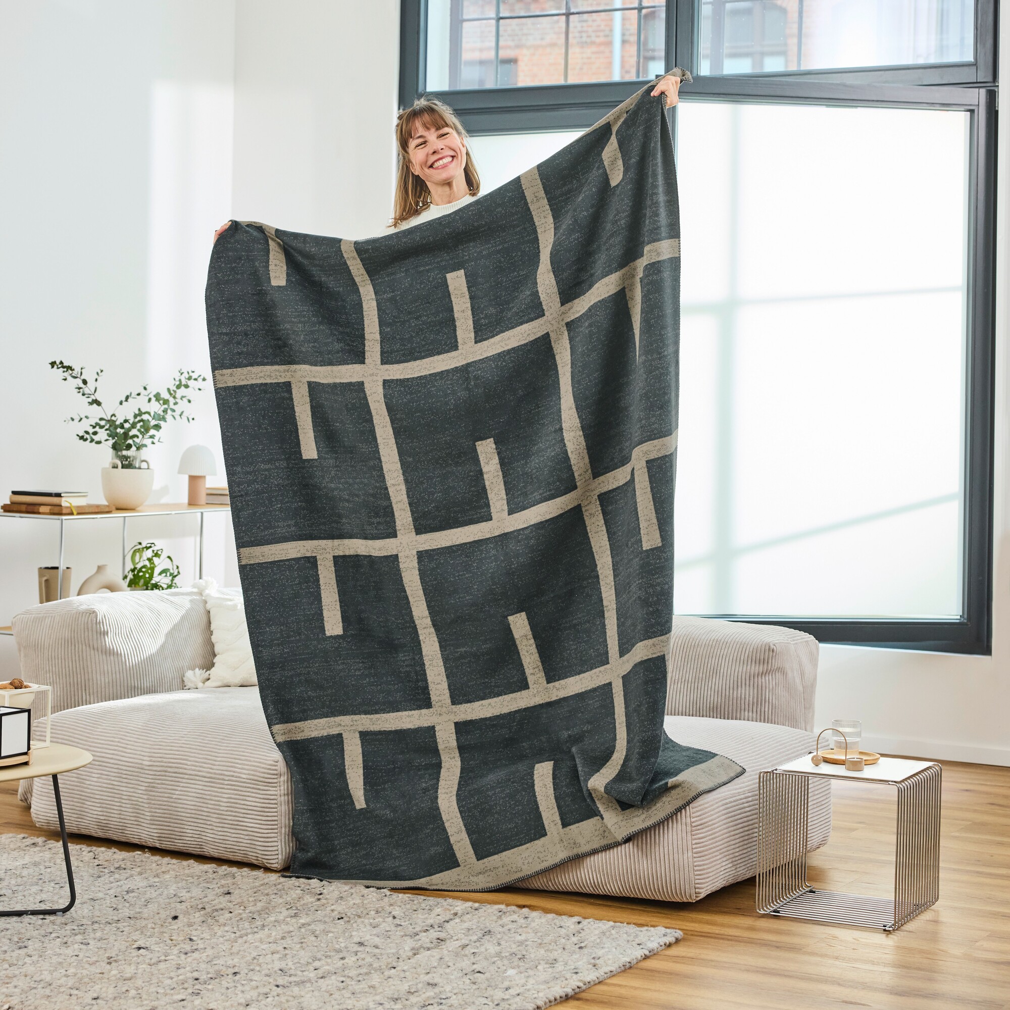 Decke, Decke, abstraktes Muster, Knit-Textur, Wohn-Deko