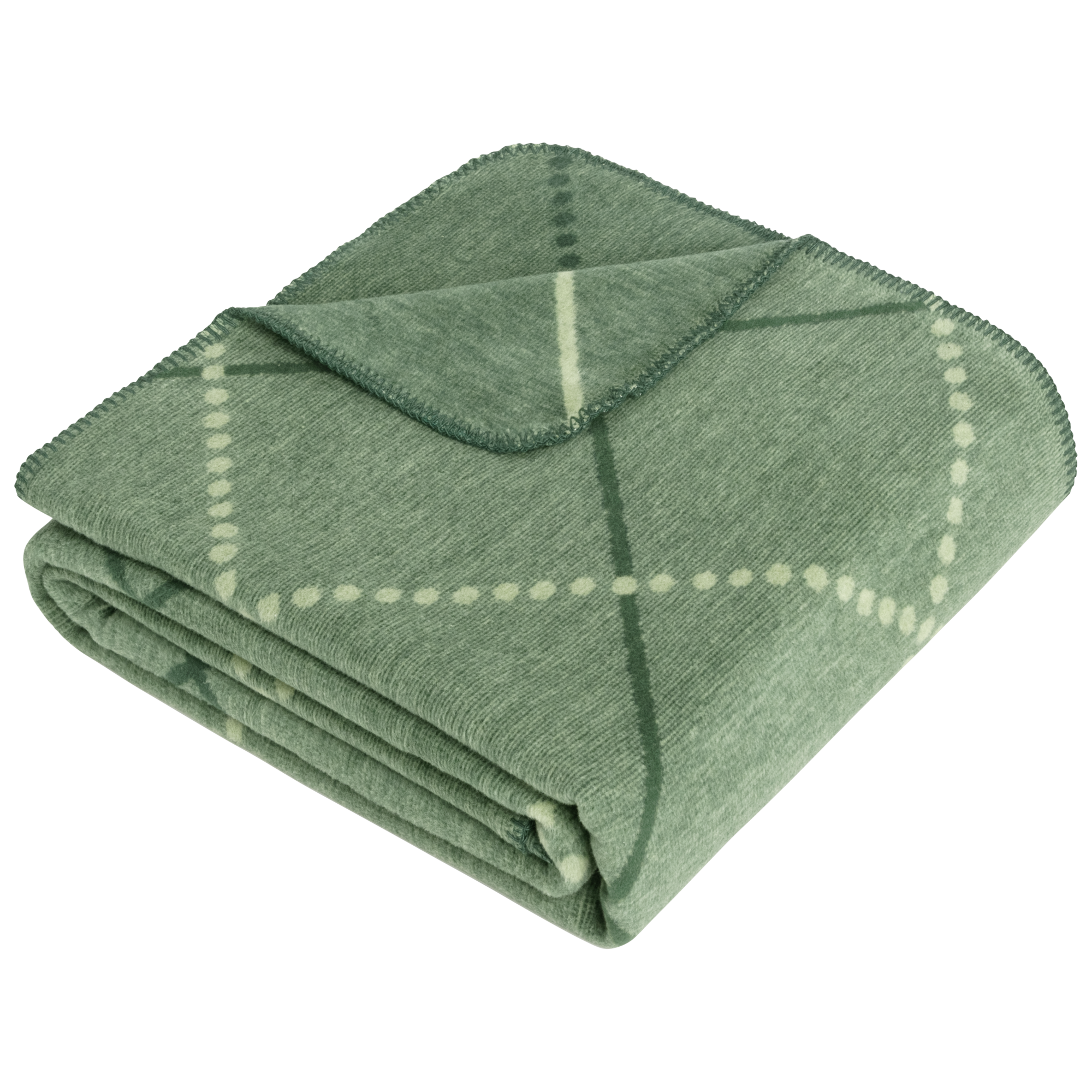 Wohndecke, Karomuster, grüne Decke, weiches Gewebe, Gewebe Textil