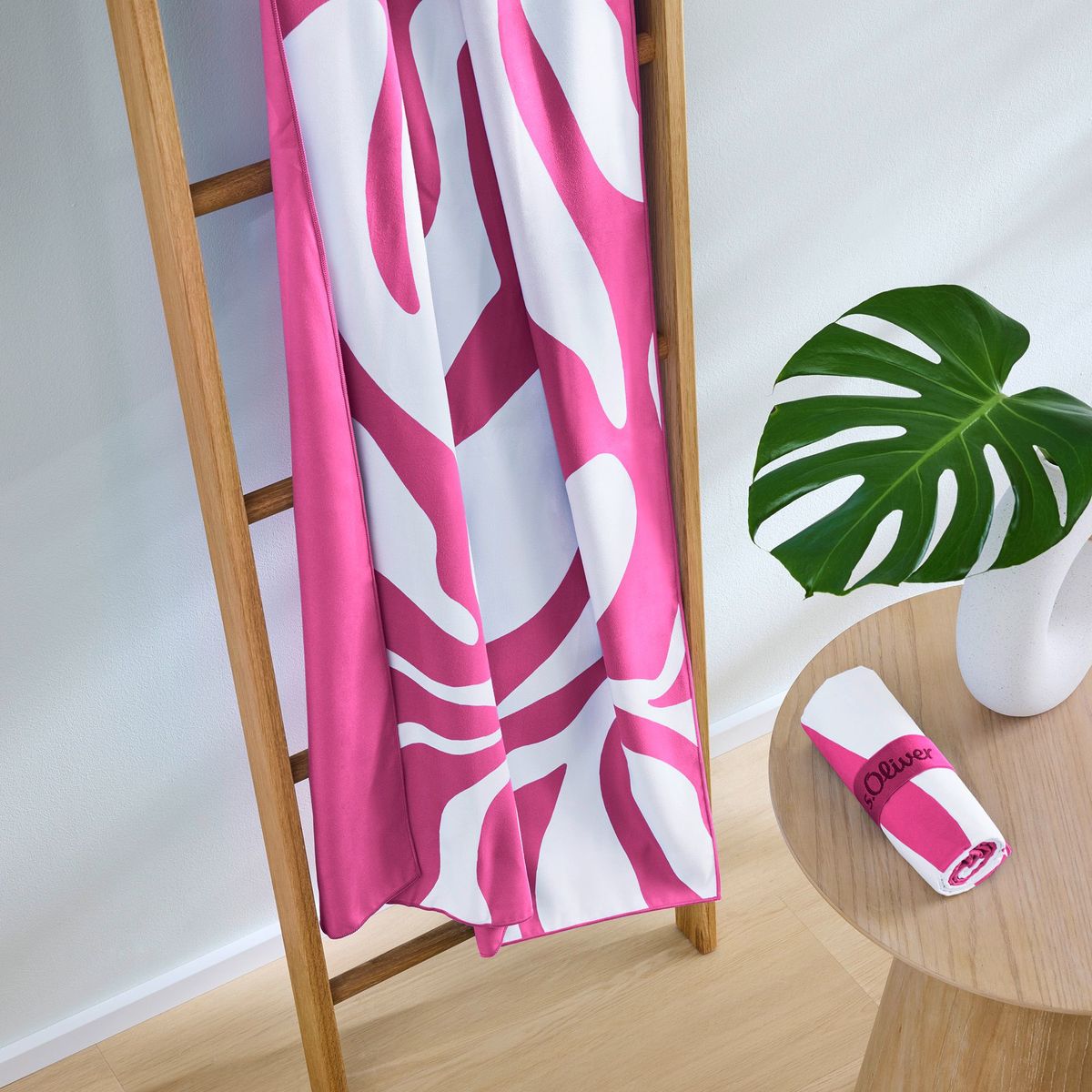 Handtuch, pinkes Handtuch, musterbezug, Wohnaccessoire, Leinenzubehör