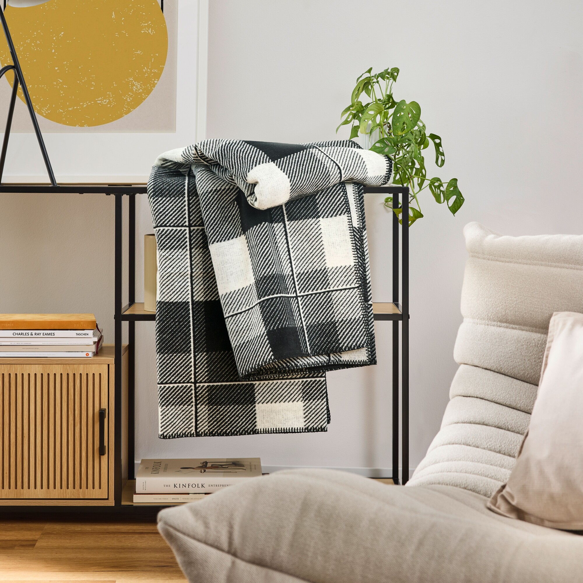 decke, Schottenmuster, Plaid, gemustert, wohnaccessoire