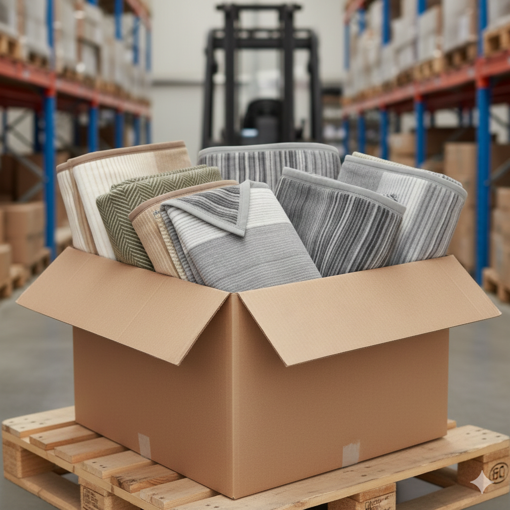 Kiste, Karton, Stuhl, Lieferung des Pakets