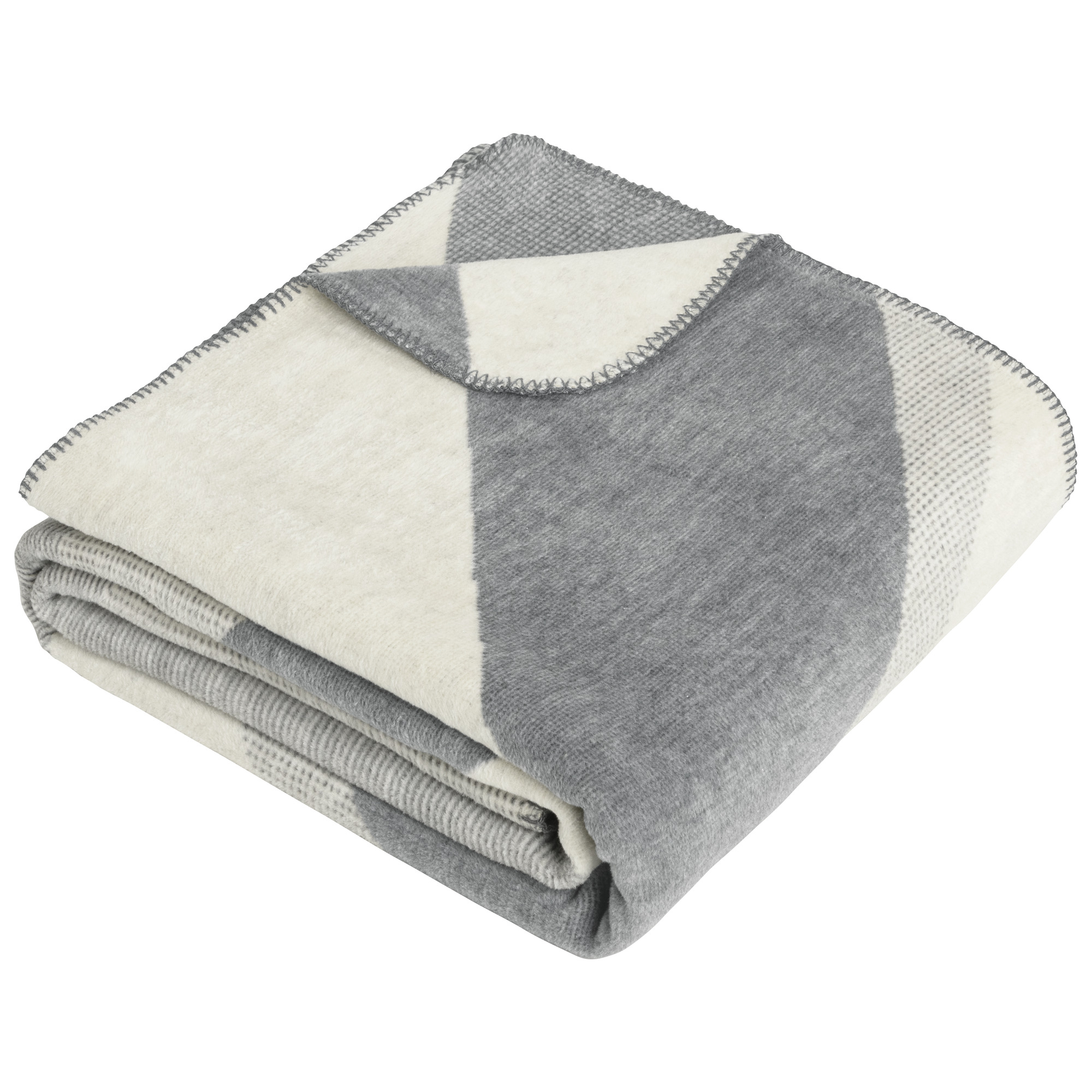 decke, Karomuster, weich, Fleece, grau