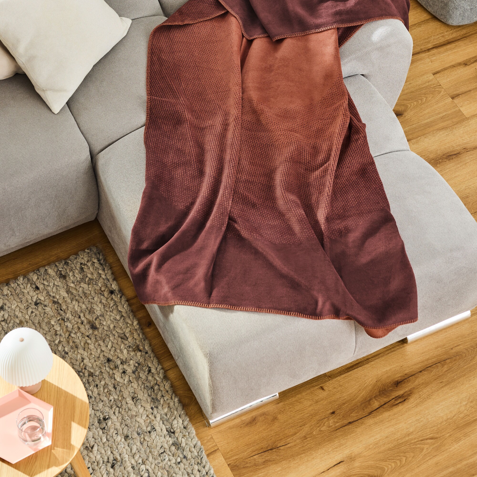 deckenbezug, marone farbe, gemütliche decke, fleece decke, wohntextilien
