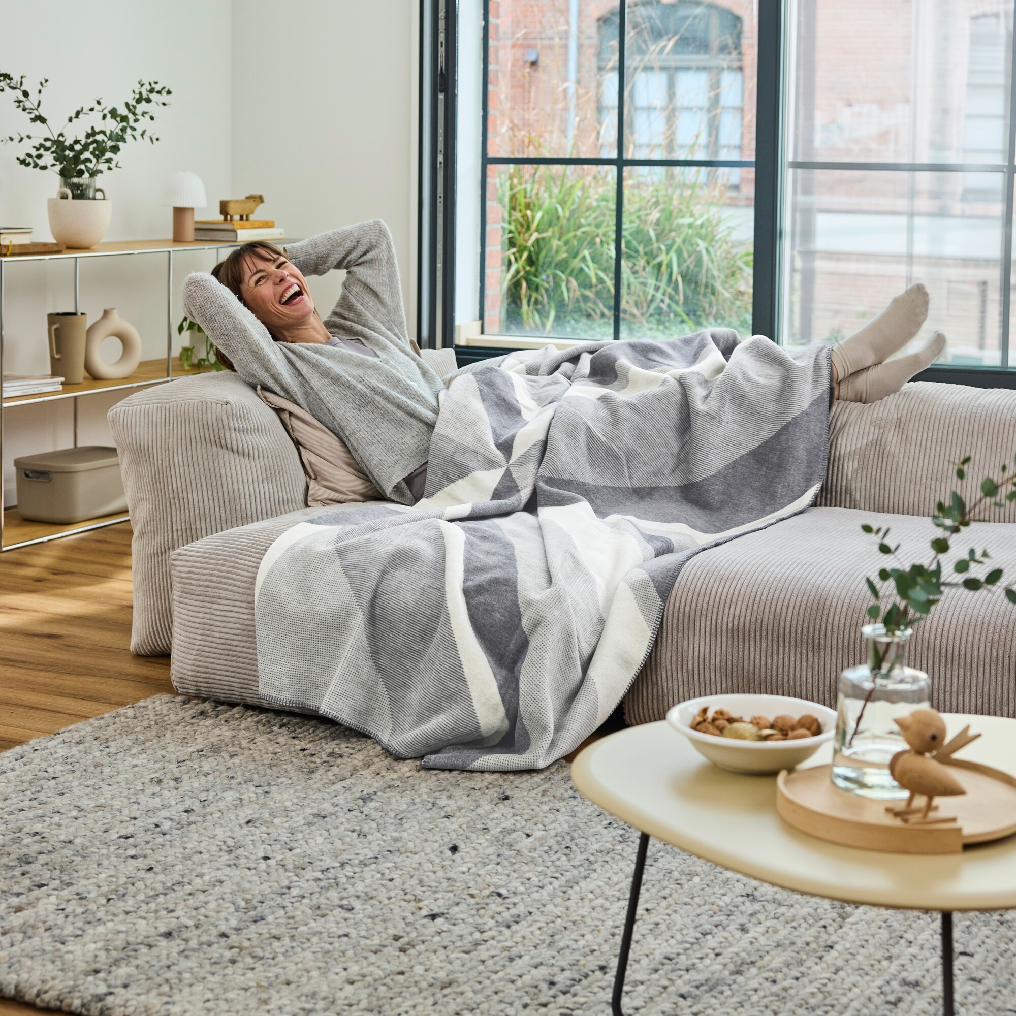 Sofa, Decke, Wohnzimmer, Kissen, gemütlich